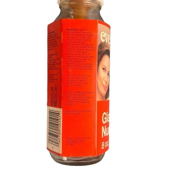 2 VTG 80s Evenflo Bottle Glass Nurser 8oz Includes Nipple New Package USA 1984 - Picture 3 of 6